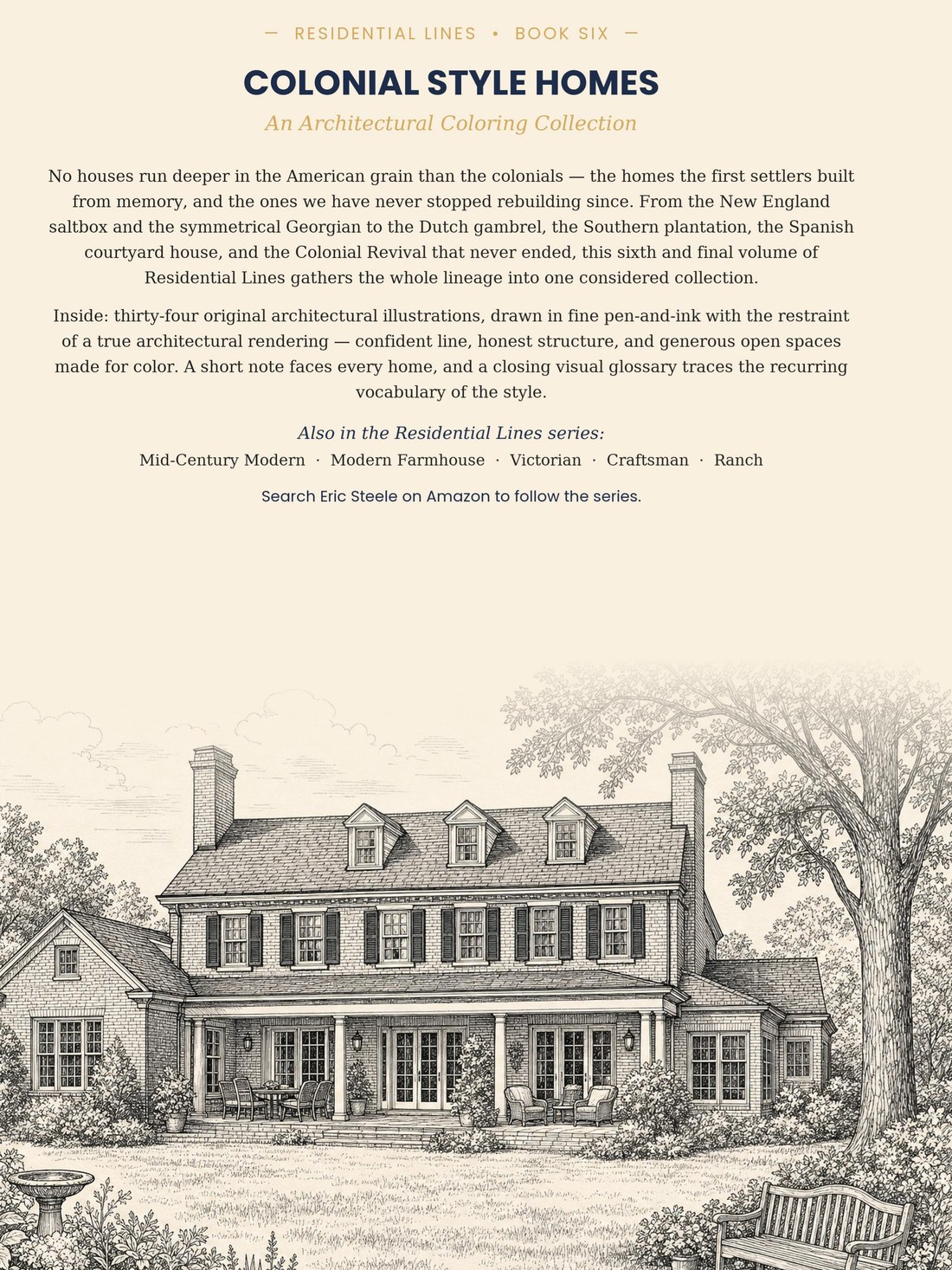 Colonial coloring book back cover — Lines of Steele
