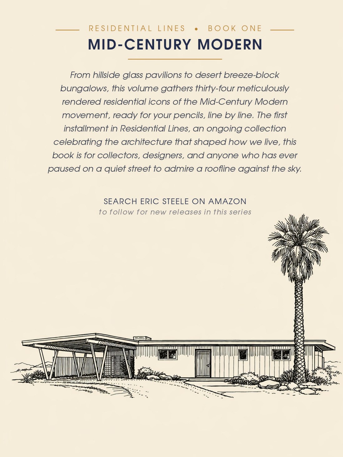 Mid-Century Modern coloring book back cover — Lines of Steele
