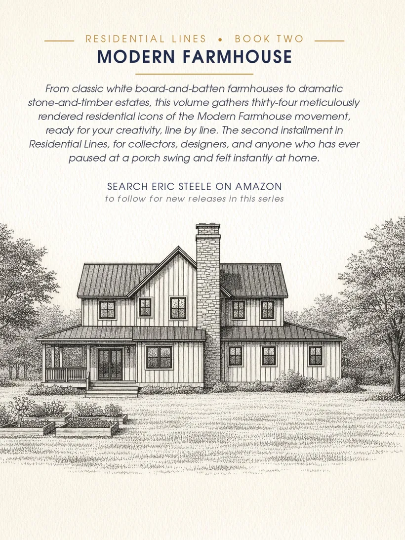 Modern Farmhouse coloring book back cover — Lines of Steele