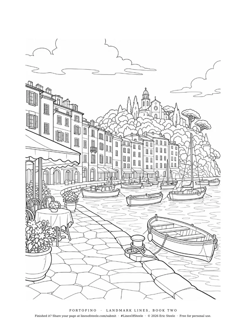 The free page from Italian Landmarks & Iconic Cities — Lines of Steele